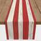 72" Red & White Distressed Stripes Table Runner